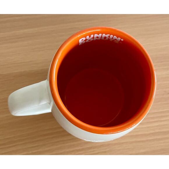 DUNKIN DONUTS Engraved Coffee Mug White Orange 14 OZ - Picture 6 of 8
